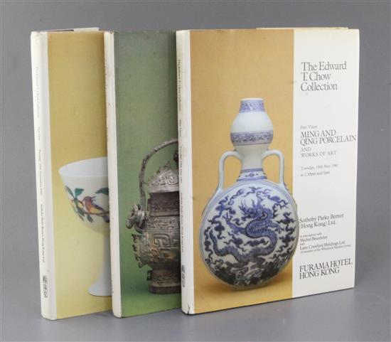 Three volumes The Edward T Chow collection catalogue, Sothebys, Hong Kong 1980-1981